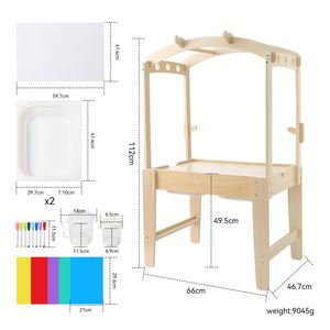 Children's Solid Wood <b>Activity</b> <b>Table</b> Kindergarten Game <b>Table</b> Sand Water <b>Table</b> Montessori Science Experiment Multifunctional Toy - Product Image 5