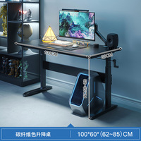 Mobilier de bureau moderne personnalisé Table de jeu ergonomique noire en métal en L Bureaux de jeu sur ordinateur avec étagère réglable