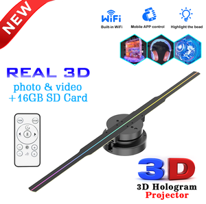 Dự đoán tương lai mới nâng cấp quạt trong nhà 3D máy chiếu quảng cáo Ba Chiều LED Đèn hạt hiển thị giáo dục âm thanh nổi treo - Product Image 4