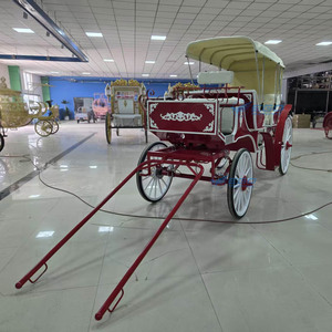 Charrette de Mariage à Chevaux Rouge à Deux Rangs, Style Européen, pour Visites Touristiques, Prix Usine - Product Image 3