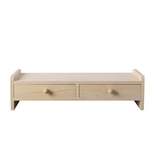 Multifunctional Computer <b>Stand</b> 50.3cmx19.5cmx13cm Pine Wood <b>Desktop</b> Storage Rack For Laptops Office Use - Product Image 5