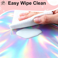 Nappes en plastique irisées jetables, couvre-table arc-en-ciel pour la Saint-Valentin, le Nouvel An, les anniversaires, les soirées disco, les enterrements de vie de jeune fille