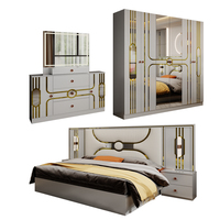 Neues Design Modernes Komplettes Kingsize-Schlafzimmer Doppelbett-Sets Holzrahmen Großhandel Günstige Luxuriöse Türkische Schlafzimmermöbel-Garnitur