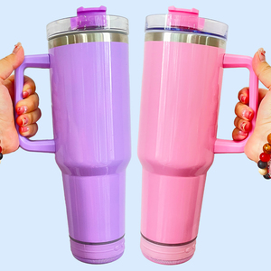 Magazzino USA tazza da caffè in acciaio inox 40oz con altoparlante da 40oz maniglia tazza a prova di perdite con altoparlante per la sublimazione della tintura - Product Image 6