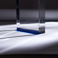 Trophées en cristal bleu gravés au laser avec logo personnalisé, étanches, plaques en cristal K9 de qualité supérieure pour les réalisations professionnelles et sportives