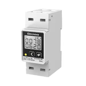 Din rail mounted energy meter 5(63)A 1 phase power meter RS485 interface for Energy Management Solution