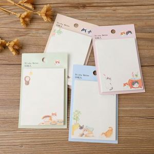 Bloc de Notas Creativo con Dibujos Animados en Varios Colores, Bloc de Notas Autoadhesivo con Diseño de Gato, Libro de Notas Práctico y Exquisito, Tamaño Personalizable - Product Image 1