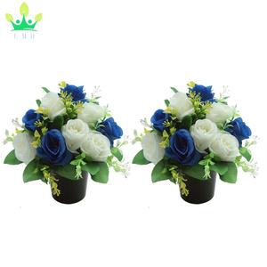 Artificial <strong>Flowers</strong> <strong>Graves</strong> Pots Roses <strong>Grave</strong> <strong>Flower</strong> Pots Spring Silk Cemetery Funeral Memorial Bouquet with <strong>Holders</strong> <strong>for</strong> Graveside - Product Image 4