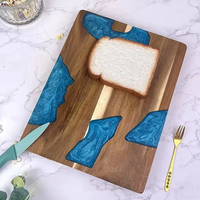 Produits de cuisine tendance 2026 Nouveautés Planche à découper double face grande taille en résine et bois unique pour ustensiles de cuisine