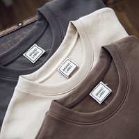 Camiseta masculina vintage para verão e primavera, nova camiseta solta de 100% algodão, vintage e grande, para homens
