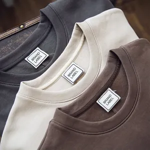 Kaus Ukuran Besar Vintage Pria Kustom Kaus Longgar Katun 100% Kelas Berat Baru Musim Semi Musim Panas