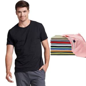 Camiseta de manga corta de verano personalizada para hombre, 100% algodón puro, corte holgado, cuello redondo, color liso, tejido de punto - Product Image 1