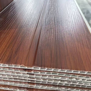 中国トップサプライヤー製 <span class=keywords><strong>PVC</strong></span>木質天井パネル モダン耐火ホットスタンプ印刷ラミネートボード 天井グリッド用 - Product Image 5