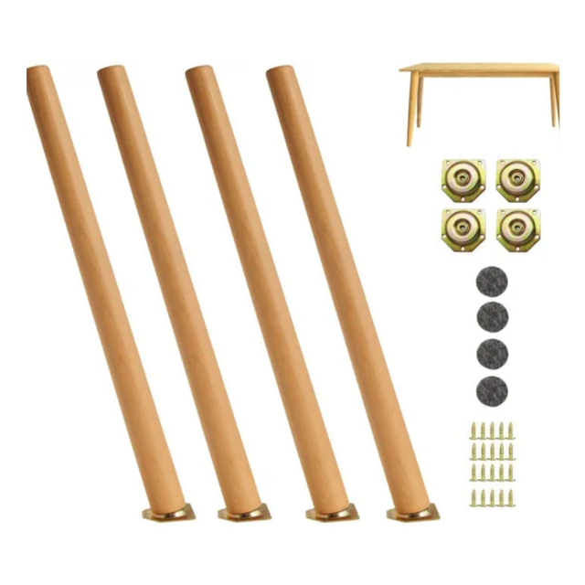2023 Custom Table Legs Wholesale Tapered Office Furniture Accessories Sofa Bed Wooden Legs Couch Chair Wood Feet