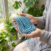 Perles en pierre naturelle en gros, pierre ciel bleu, Larimar bleu, perles de pierres précieuses en vrac à pouvoir énergétique amélioré pour la fabrication de bijoux