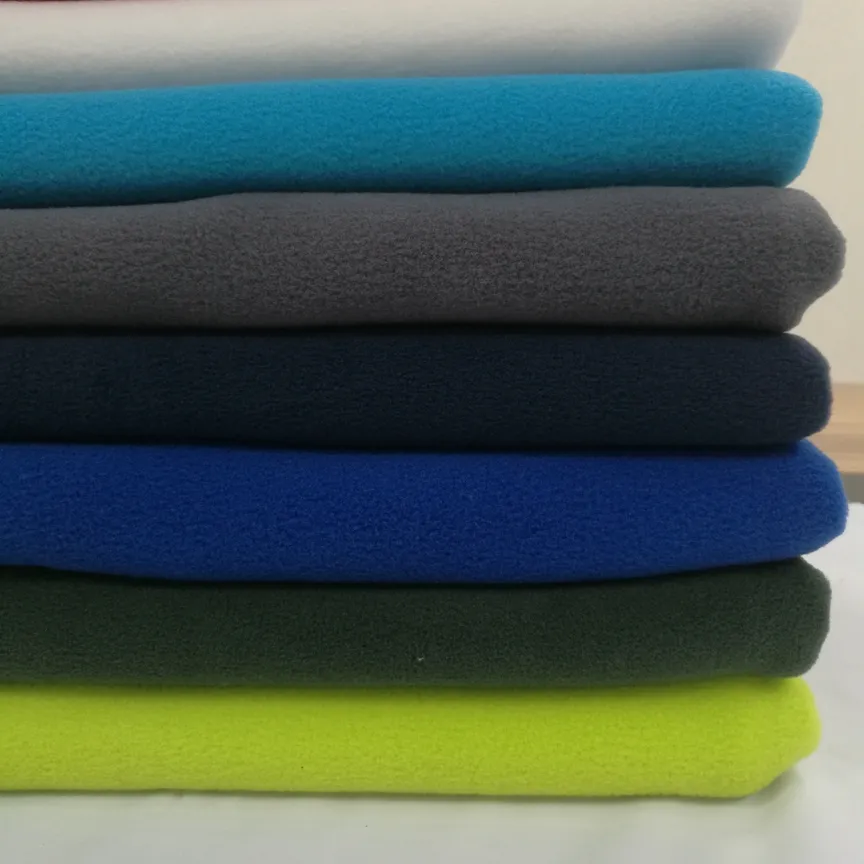 hot sale 150d x 144f fleece fabric polyester micro fleece both side brush one side anti-pilling