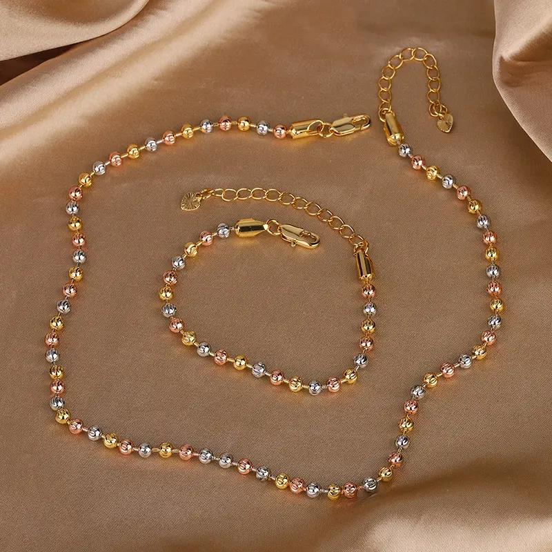 Bijoux artificiels plaqué or à la mode nouveau design bijoux étanches à l'eau qui ne se ternit pas Ensembles de colliers pour femmes Chaîne en laiton