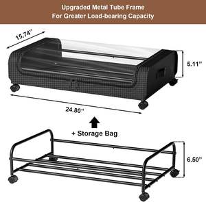 Under Bed <b>Storage</b> Box Under Sofa Large Clothes Toy Shoes <b>Storage</b> Under Bed <b>Storage</b> Organizer With Wheels - Product Image 2