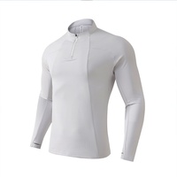 Sweat-shirt unisexe à demi-zip, respirant, élastique, à séchage rapide, avec doublure polaire, col montant et manches longues pour les sports de plein air