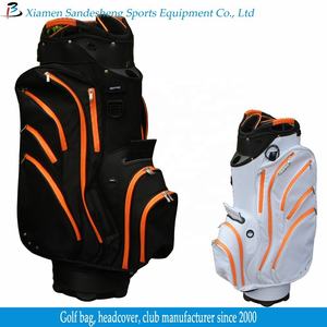 काले नारंगी 14 तरीके व्यक्तिगत डिवाइडर निविड़ अंधकार गोल्फ गाड़ी बैग - Product Image 2