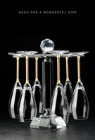 Verres à cocktail haut de gamme en cristal avec pied or-diamant, style moderne et minimaliste, pour vin mousseux - Commande directe