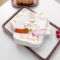 PETCIRCLE Polyester huisdierkleding voor kleine honden/puppy's Leuke herfst/winter warme tops Valentijnsdag shirts met ronde hals