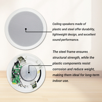 Haut-parleur de plafond BT avec couvercle arrière pour système de sonorisation de cinéma maison, musique d'ambiance pour téléphone portable - 2.0 canaux 5-10W, compatible APP, quatre voies