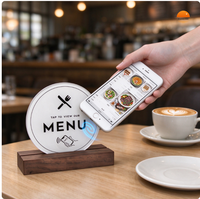 Carte de menu numérique en acrylique NFC, consultation sans contact, étanche, 13,56 MHz, pour commande sans contact, restaurant, hôtel, fournisseur en gros, stock disponible, prêt à expédier