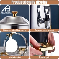 Distributeur de boissons chaudes en acier inoxydable 13L pour hôtels et restaurants, machine à jus, chauffe-alcool, chauffe-café