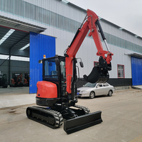 Mini-excavatrice de 4 tonnes, machine de terrassement hydraulique diesel télescopique, excavatrice professionnelle de petite taille
