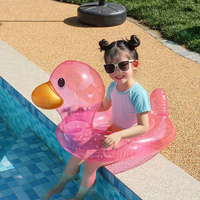 Ins Hot Duck Anneau de natation Ballon flottant Transparent Plage Piscine Bébé Enfant Jouet Anneau de bain gonflable