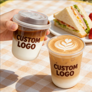 Vasos de Café Desechables Personalizables de PP de Pared Simple de 9 oz y 90 mm para Latte Helado - Product Image 1