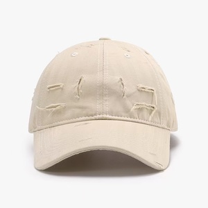 American Style Distressed Baseball Cap Versatile Unisex Retro Cool Lightweight Outdoor Cap with Curved Brim Customizable - Product Image 4