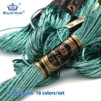 Fil à broder métallique de haute qualité 150D/2*6, lot de 12 boîtes, fil à coudre pour broderie à la main, haute ténacité, teinté, 8m, Royalleebrod