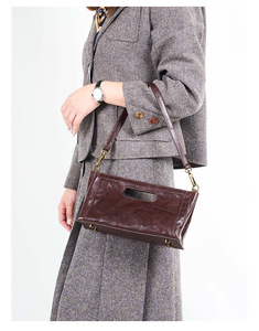 Bolso de Hombro Cruzado Cuadrado Mediano de Cuero Genuino para Mujer de Fábrica Directa, Gran Capacidad - Product Image 5