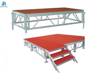 Structure en aluminium modulaire portable 10' x 10' à prix avantageux pour scènes de concert, certifiée TUV, avec motifs carrés en contreplaqué