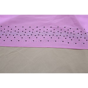 <span class=keywords><strong>Voile</strong></span> en mousseline de soie perlée, largement drapé, à double rayure dégradée, orné de strass chatoyants et de strass thermocollés complexes - Product Image 5