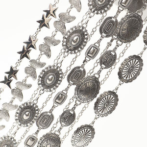 Cinto de Metal Vintage Personalizado com Borboletas Esculpidas para Mulheres, 110cm, Estilo Boêmio - Product Image 1