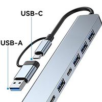 Concentrateur USB SYONG 7 en 2 ports USB-A et Type-C, station d'accueil 3.0, adaptateur multi-ports USB 2.0/3.0, hub multi-ports, répartiteur USB