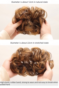 <span class=keywords><strong>Cheveux</strong></span> synthétiques bouclés chouchou élastique Messy Bun <span class=keywords><strong>postiche</strong></span> <span class=keywords><strong>pour</strong></span> femmes noir <span class=keywords><strong>Chignon</strong></span> Updo Extensions de <span class=keywords><strong>cheveux</strong></span> vague naturelle Clip-in - Product Image 6