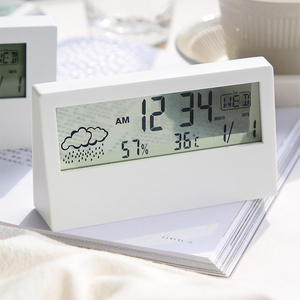 Cross-border temperature alarm clock INS <b>transparent</b> electronic Smart table humidity clock - Product Image 5