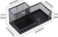 Porte-stylo en maille-Fournitures de bureau polyvalentes de grande capacité avec porte-notes autocollantes Organisateurs de bureau en maille
