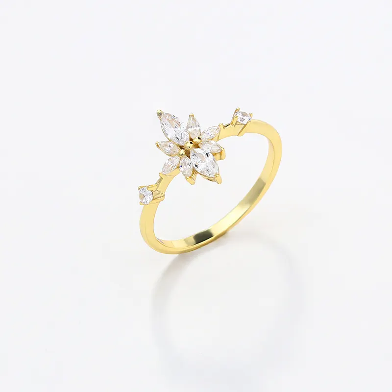 Blossom CS bijoux explosifs nouveaux produits femmes bijoux Zircon anneaux 18K plaqué or 925 en argent Sterling anneaux décontractés pour dames