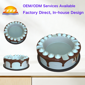 Cenicero de Cerámica Artesanal Premium con Diseño de Pastel de Chocolate, Decoración de Lujo para el Hogar, Regalo Único, Estilo Retro, Bandeja para Cigarros - Product Image 1