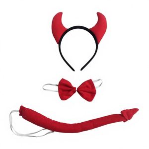 Ensemble démoniaque : Bandeau avec cornes de diable et queue – Accessoires de costume pour Halloween et Cosplay - Product Image 1