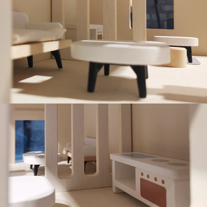 Juego de casa de muñecas <span class=keywords><strong>DIY</strong></span> de madera, juguete educativo para niños con <span class=keywords><strong>mini</strong></span> muebles modelo de moda - Product Image 4