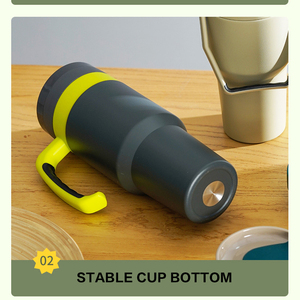 Gobelet isotherme grande capacité 30oz/40oz avec poignée et paille, tasse de voyage pour garder au frais et au chaud - Product Image 1