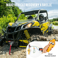 Treuil électrique 2000 lb 12V, petit treuil pour ATV/UTV avec rouleau de guidage, étanche IP55 pour remorquage de VTT, UTV, voiture, véhicule tout-terrain