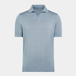 <span class=keywords><strong>Polo</strong></span> senza bottone con orlo <span class=keywords><strong>a</strong></span> costine <span class=keywords><strong>a</strong></span> maniche corte da uomo Slim Fit leggero - Product Image 1