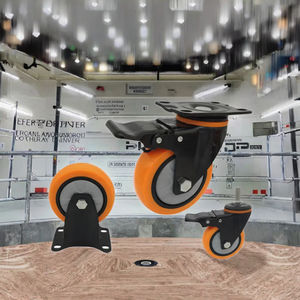 Médio 1.5 ''-5'' Universal Roda De Freio Rodízios PVC Jogo Carrinho Rodas Atacado Poliuretano Rodízios Direcionais - Product Image 2